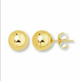 Solid 14K Gold Ball Stud Earrings Multiple Sizes Available