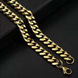 14k Gold Plated 3 PC Chain Set 26” 28” 30" Cuban Links New