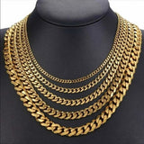 14k Gold Plated 3 PC Chain Set 26” 28” 30" Cuban Links New