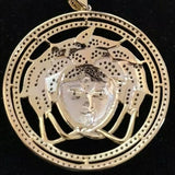 14K Gold Solid 925 Silver Diamond Medusa Charm