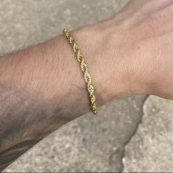 14K Gold Plated Rope Bracelet - STAMPED - 5mm 8" 9"