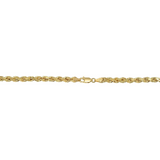 10k Yellow Gold 2mm Italy Rope Chain Twist Link Necklace Size 16"-30"