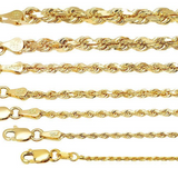 10k Yellow Gold 2mm Italy Rope Chain Twist Link Necklace Size 16"-30"