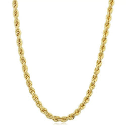 14k Yellow Gold 3mm Italy Rope Chain Twist Link Necklace 22" 24" 26"