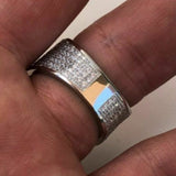 Solid Silver Buss Down Square Ring