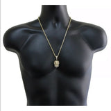 14K Gold Plated Iced Out Lion Head 20” Rope Chain