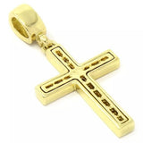 14K Gold Plated Cross On 24" Rope Chain