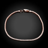3 Piece Classic Tennis Bracelet & Necklace Set with Stud Earrings Jewelry Set in 18K Rose Gold Filled