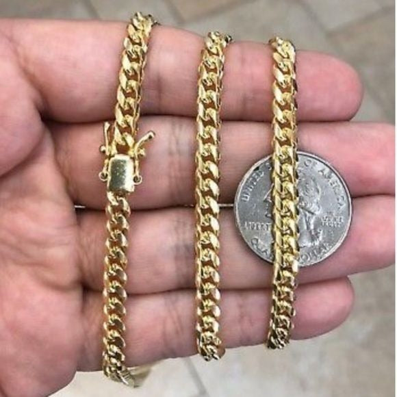 14K Heavy Gold Chain Miami Cuban Link Box Chain