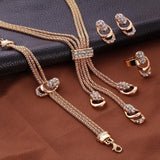 4 Piece Royal Jewelry Set With Austrian Crystals 18K Gold Plated Set in 18K Gold Plated