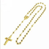 14K Gold Bead Rosary Guadalupe Chain