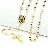 14K Gold Bead Rosary Guadalupe Chain