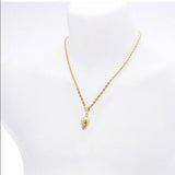 14K Gold Plated Football Pendant & 24" Rope Chain