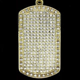 14K Large Iced Out Dog Tag Pendant On 24" Chain
