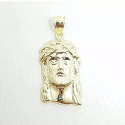 10K Solid Gold Jesus Head Pendant