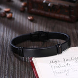 Mens Leather Steel Bracelet