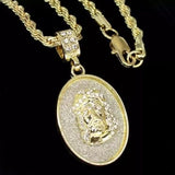 14K Iced Out Jesus Piece With Chain