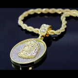 14K Iced Out Jesus Piece With Chain
