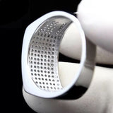Solid Silver Micro Pave Square Ring