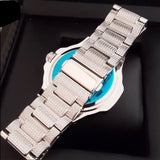 Iced Out White Gold 4 Pc Watch Bracelet Chain Set
