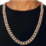 New Miami Cuban Fully Iced Out Diamond Chain
