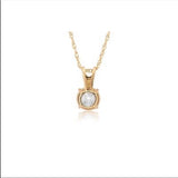 1.00CTW 14K Solid Gold Solitaire Diamond Necklace