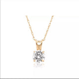 1.00CTW 14K Solid Gold Solitaire Diamond Necklace