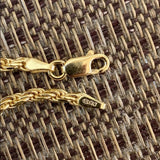 Real Solid 925 Gold Rope Bracelet 5mm 7.5" - Multiple Sizes Available