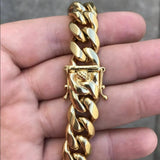 14K Gold Stamped Miami Cuban Link Bracelet New