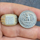 Real Solid Silver Gold Men's Ring
