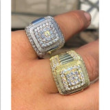 Mens Heavy Solid 925 Iced Out Diamond Ring NEW