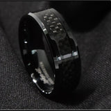 Men’s Tungsten Carbide Black Carbon Fiber Ring