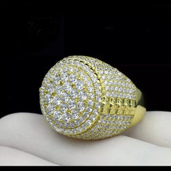 High Quality Men’s Solid 925 Gold Micropave Ring