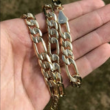 14k Stamped 24" Yellow Gold 10mm Figaro Chain