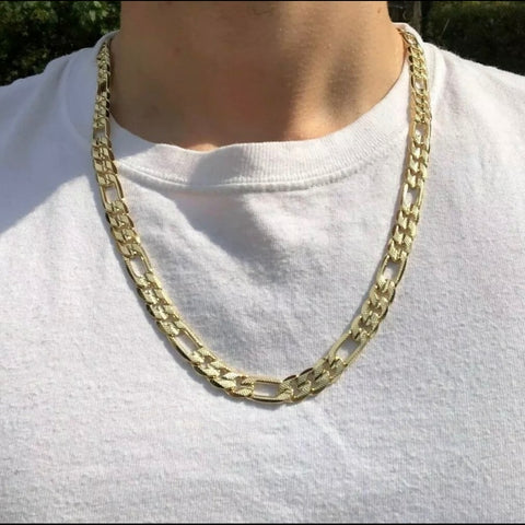 14k Stamped 24" Yellow Gold 10mm Figaro Chain