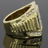 6 ROW SQUARE ICED OUT QUALITY CZ 14K Gold Ring
