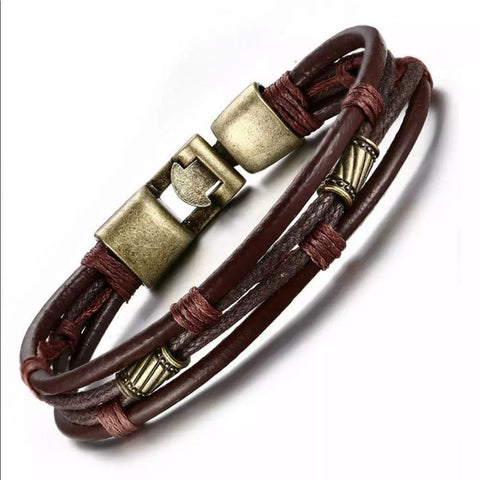 Mens Vintage Braided Leather bracelet