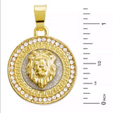 14Kt Gold Plated Lion Pendant With 22” Cuban Chain