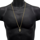 14K Gold Plated Cross On 30" Chain