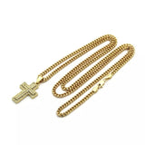 14K Gold Plated Cross On 30" Chain
