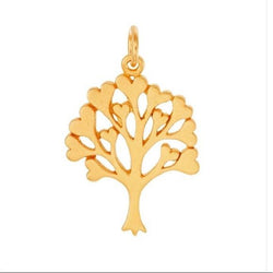 Yellow Gold Sterling Silver Tree of Life Pendant