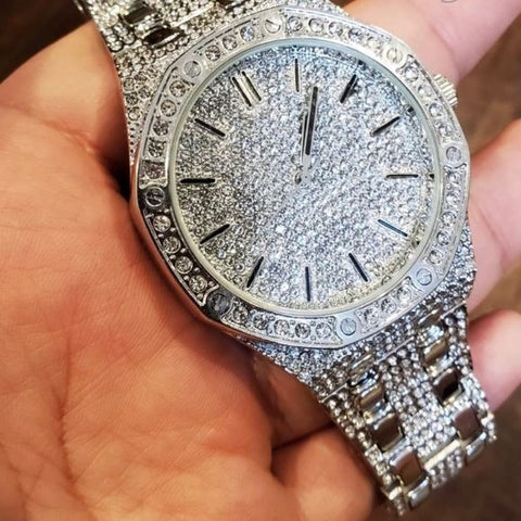 Buss Down White Gold Stainless Steel Watch