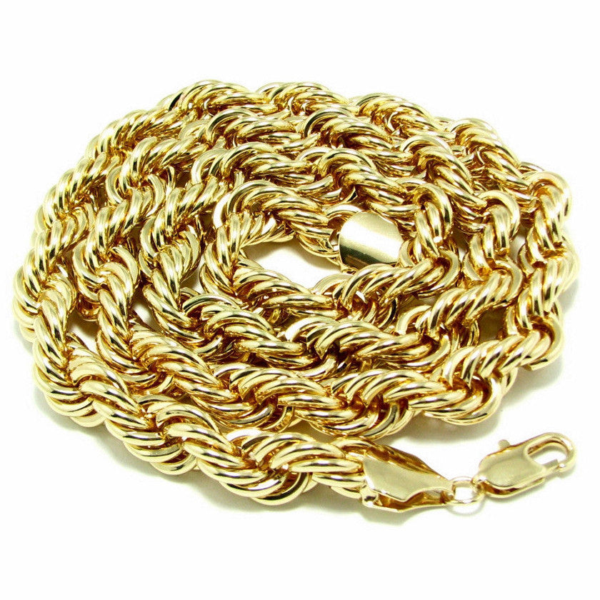 Extra Big Rope Chain 10MM Gold Plated Necklace – Swag For The Low