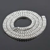 silver 30" tennis chain crystal 7mm fashion necklace mens womens