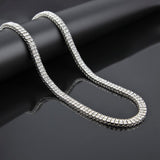 silver white 30" tennis chain crystal 7mm fashion necklace mens womens