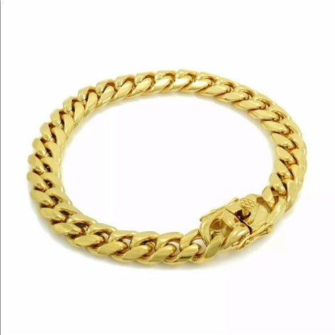 14K Gold Plated Stamped Miami Cuban Link Bracelet