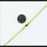 Solid 925 Yellow Gold Rope Chain 3MM Necklace